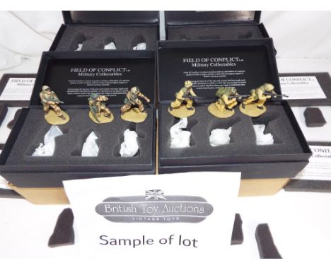 Model Soldiers - four sets of military collectable soldiers by Field of Conflict to include Iraq War British Marines three-pi
