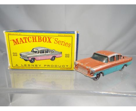 Matchbox - 1958 Vauxhall Cresta in original box, #22, box good to very good and model excellent with some chipping to paint. 