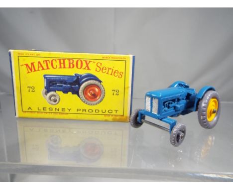 Matchbox - rare Fordson Tractor with yellow hubs, boxed #72, box good and model near mint. Estimate £30 - £50  This lot MUST 