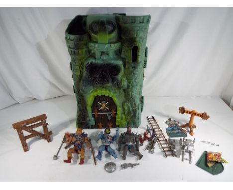 He-Man - He-Man castle Greyskull by Mattel (unboxed), a quantity of figures and accessories including He-Man and Skeletor  Th