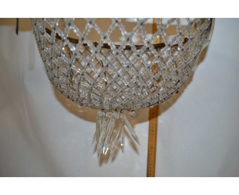 Vintage crystal glass mounted ceiling light shade