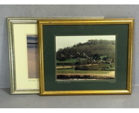 Two Local interest Framed Photographs: "The Estuary Axmouth - Devon" &amp; "Shelducks - Axe Estuary" both Photographed and si