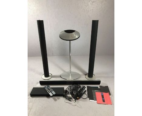 Audio equipment by BANG &amp; OLUFSEN to include BeoCenter 2 music system master unit and socket unit, BeoLab 3500 speaker sy