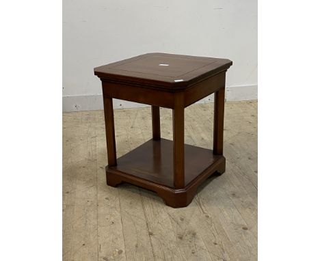 A cherry wood two tier lamp table, H65cm, 57cm x 57cm