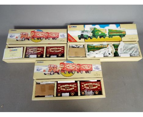Corgi Classics - Three boxed diecast vehicles Fairground vehicles. Lot includes ##97920 Scammell Highwayman 'R.Edwards' (x2);