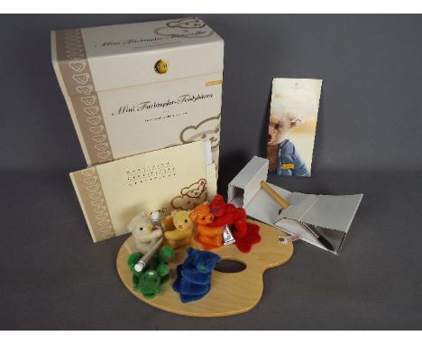 Steiff - a boxed Limited Edition Min Colour Splash Teddy Bears by Steiff #038310. The set designed by Anja Koskinen is a Limi