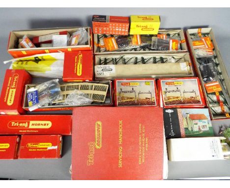 Triang Hornby, Playcraft - A group of boxed OO gauge model railway trackside accessories, with three boxes of spare parts. Lo