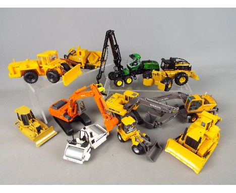 Ertl, Motoart, Joal, NZG, Norscot - 11 unboxed mainly 1:50 scale diecast construction vehicles. Lot includes Ertl Hitachi Zax