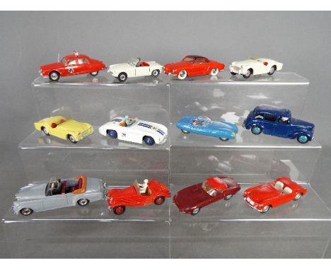 Dinky Toys, Corgi Toys - A group of 12 repainted / restored diecast vehicles. Lot includes Dinky Toys #113 MGB; Corgi Toys #3