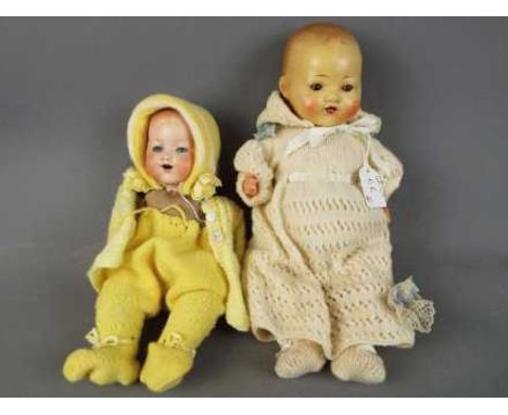 Armand Marseille - two Armand Marseille dolls. a ceramic faced doll with sleeping blue eyes, open mouth showing teeth with a 