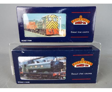 Bachmann - Two boxed OO gauge locomotives by Bachmann. Lot includes Bachmann #32-200 8750 0-6-0 Pannier Tank locomotive Op.No