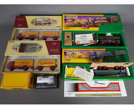 Corgi Classics, Atlas Editions - Five boxed diecast commercial vehicles. Lot includes Corgi 'Showmans' #27602 Atkinson 8 Whee