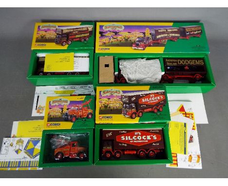 Corgi Classics - Four boxed diecast vehicles from the Corgi 'Showmans Range'. Lot includes #27801 Atkinson Open Pole Truck Se