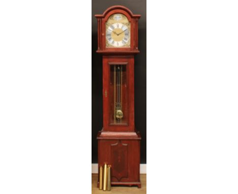 A mahogany longcase clock, arched dial inscribed Tempus Fugit, 193cm high 