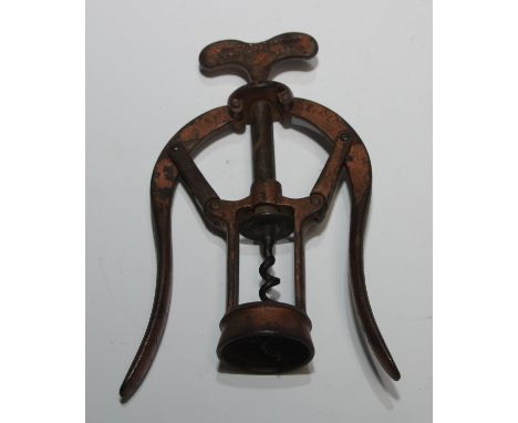A Heeley's patent A1 double lever corkscrew, by James Heeley &amp; Sons, numbered 6006, 16.5cm long 
