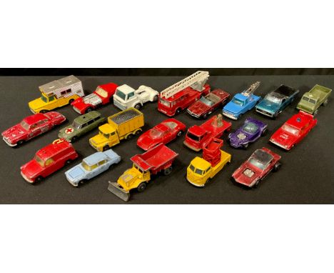 Toys &amp; Juvenalia - a collection of unboxed and playworn diecast models including Mattel Hotwheels, Husky and Lone Star Im