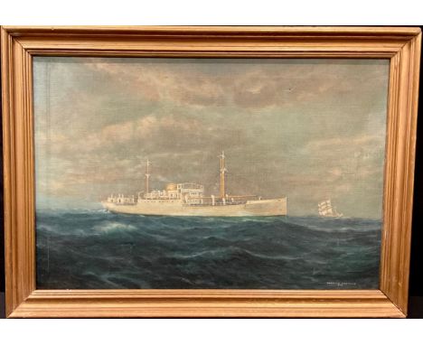 T Morrison-Nightwick 1930  Marine Ship Portrait  signed, oil, 55cm x 77cm 