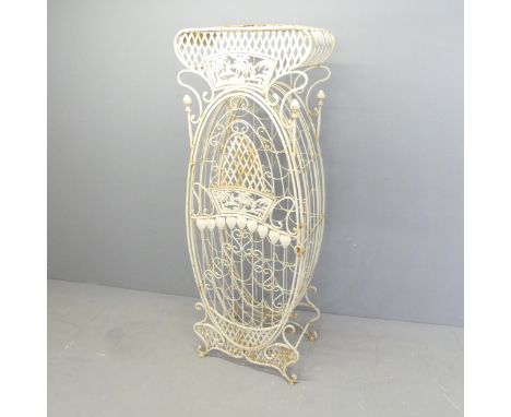 A French Art Nouveau style wirework wine cabinet. 56x151x38cm. 