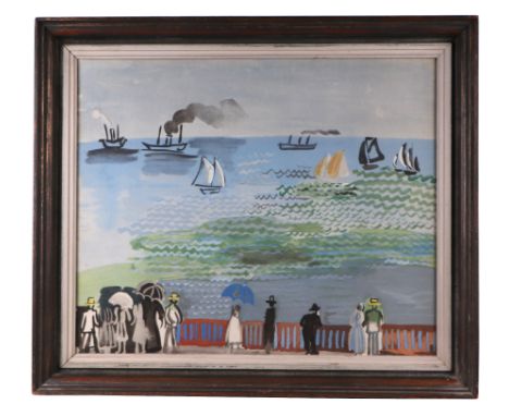 After Arthur Raoul Dufy - La Mer Au Havre - coloured print with Medici Society Ltd, Grafton street,  London label to verso, f