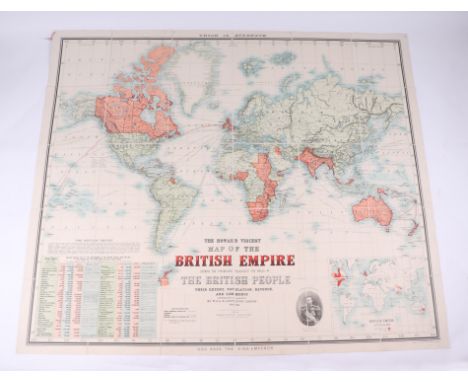 W A &amp; A K Johnston Ltd, Edinburgh &amp; London, Howard Vincent map of the British Empire, 1921, 20th Edition, 190 by 165c