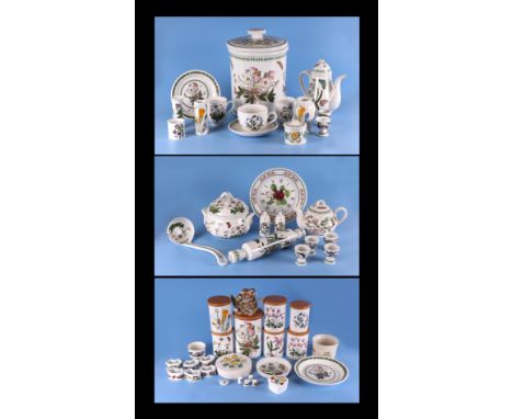 A large quantity of Portmeirion dinner and tea wares to include a bread bin, storage containers, coffee pot, tureens and othe