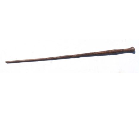 A WWI Turkish Prisoner of War carved walking stick 'Turkish Souvenir Prisoner of War Macedonia 1919', 91cms long.