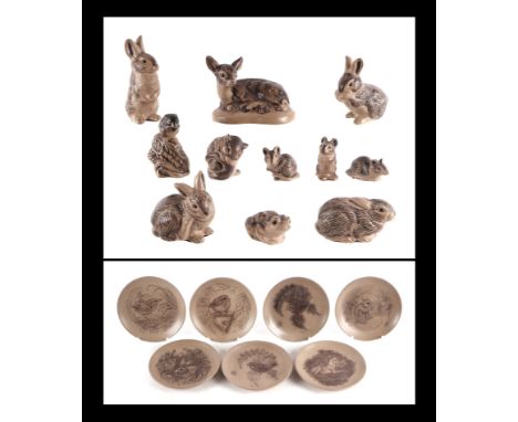 A quantity of Poole Pottery stoneware woodland animals to include a fawn, rabbits, and mice; together with a group of Poole P