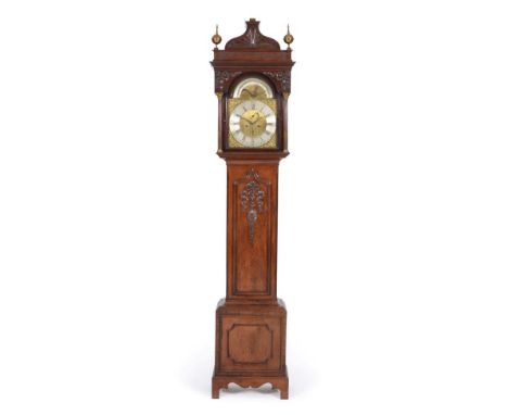 ~ A Mahogany Eight Day Longcase Clock, signed Wetherald, BPP Wearmouth, circa 1780, arched pediment, stop brass fluted Corint