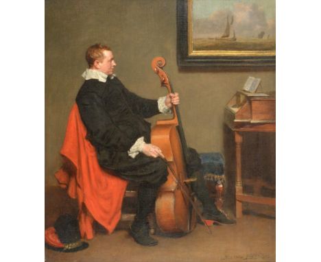 John Seymour Lucas RA (1849-1923) ''The Cellist''  Signed and dated 1904, oil on canvas, 53.5cm by 46.5cm   Provenance: M. Ne