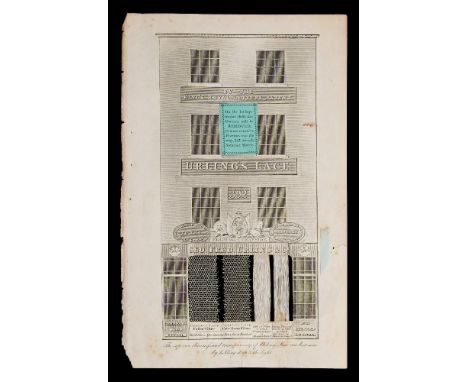 TRANSFORMATION PRINT : For Urling's Lace, hold to the light print advertising Geo Fed. Urling & Co, The Strand, C1830s.* Scar