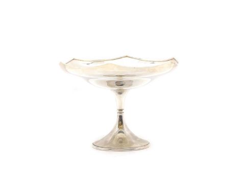 A silver pedestal dish by R F Mosley &amp; Co, Sheffield 1910, chased with harebell swags,23.2cm wide17.3cm high17.2oztCondit