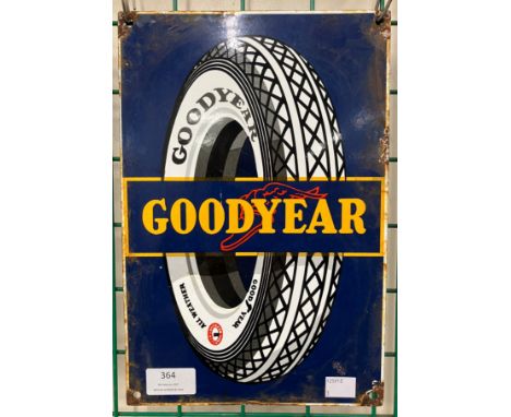 An enamelled metal Goodyear advertising sign