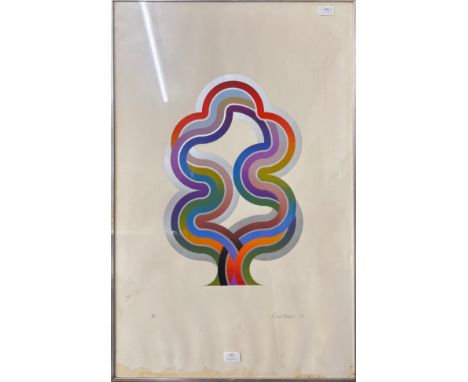 A signed Roy Smallman screenprint, Tree, dated 1970, framed
