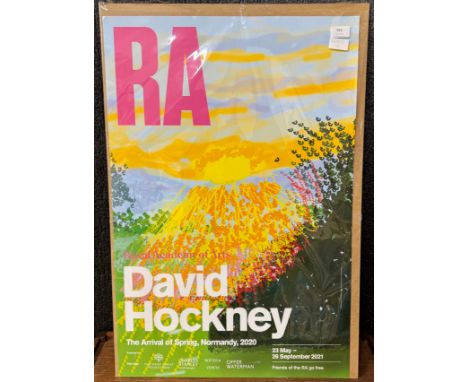 David Hockney, The Arrival of Spring, Normandy 2020 Royal Academy poster, framed