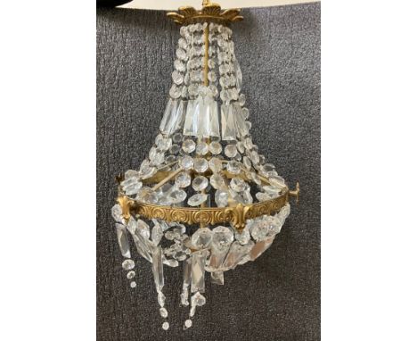 An Italian style gilt metal and glass chandelier