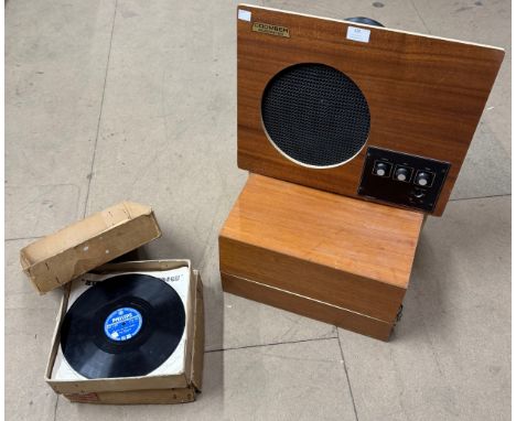 A Coomber Worcester portable record player