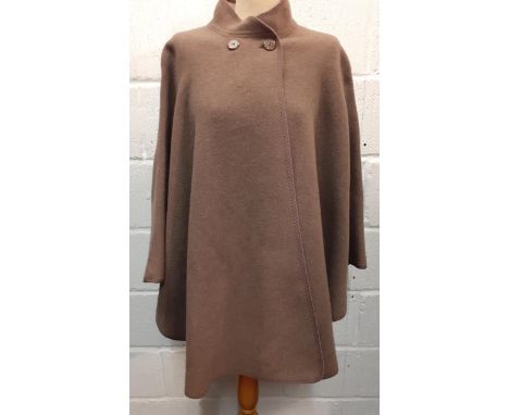 A vintage Weatherall brown pure new woollen cape. Location:Rail 