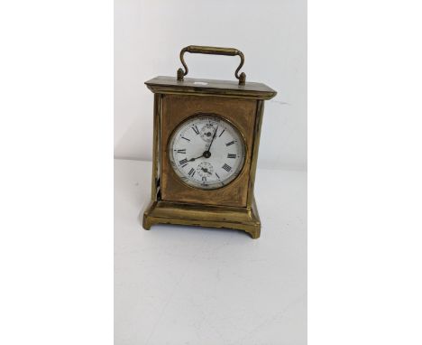 A late 19th century Seth Thomas 8-day brass alarm carriage clock A/FLocation: 