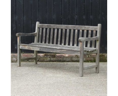 A hardwood slatted garden bench152w x 54d x 83h cm