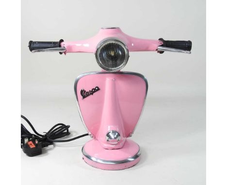 A table lamp, in the form of pink Vespa33cm high