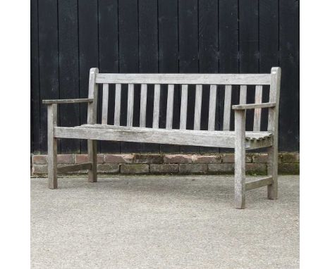 A teak garden bench157w x 54d x 84h cm