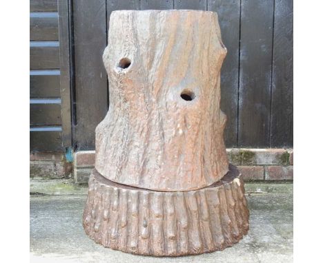A stoneware planter in the form of a tree, stamped J.H. Sankey &amp; Sons, Canning Town78cm high
