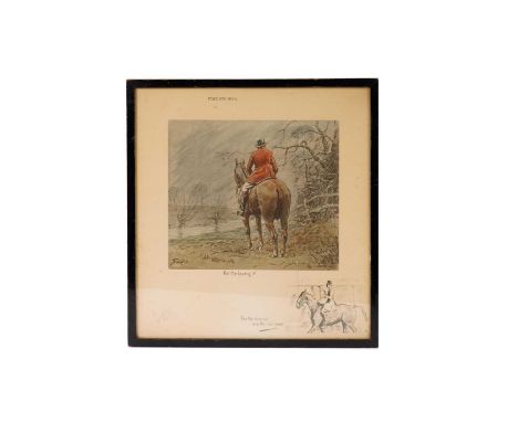"Snaffles" Charles Johnson Payne (1884-1967)"Foxcatchers",pencil signed, with Snaffles-bit blindstamp,offset lithograph, with