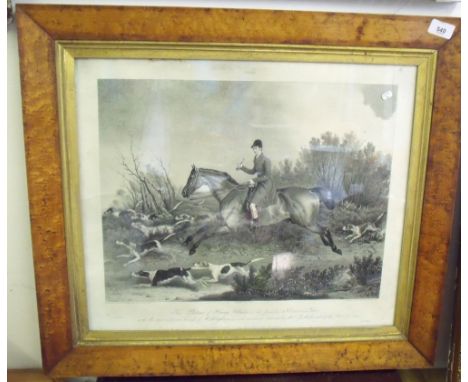 A Graf and Soret hunting print by T W Giles after R B Davis - 35 x 45cm in maple frame 