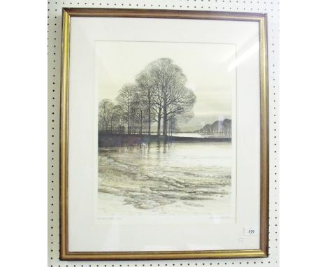 Kathleen Caddick - limited edition print 'Amid the Lakes' signed in pencil - 42 x 33cm 