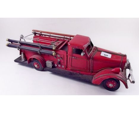 A tin plate fire engine - 32cm