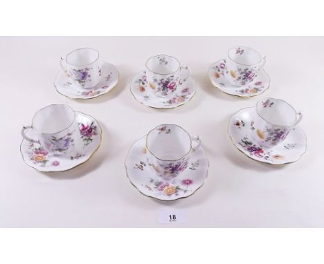 A Royal Crown Derby 'Derby Posies' set of six coffee cups and saucers 