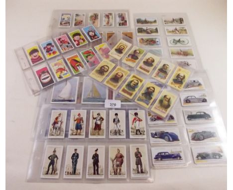 Cigarette cards - nine sets including Players racing yachts (L), firefighting appliances, columns and Indian army badges etc.