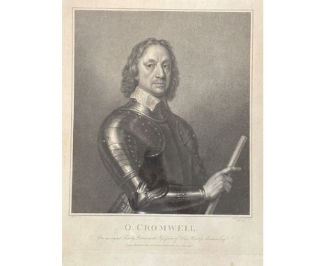 After F. Bartolozzi RA, 1802, stipple engraving, engraved by R Walker, Oliver Cromwell, in rosewood gilt frame (51cm x 40cm)