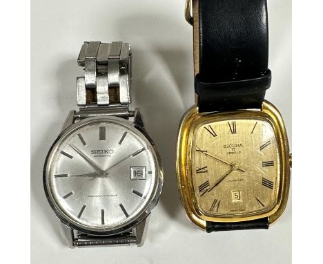 A gentleman's 70s/80s style Sicura seventeen jewel manual wind wristwatch with gilt dial and roman numerals, with date compli